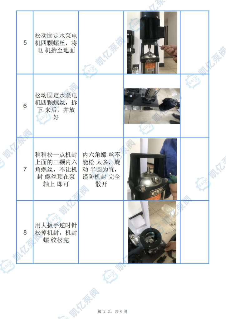 CDLF/QDLF型立式多级泵机封更换图文详解